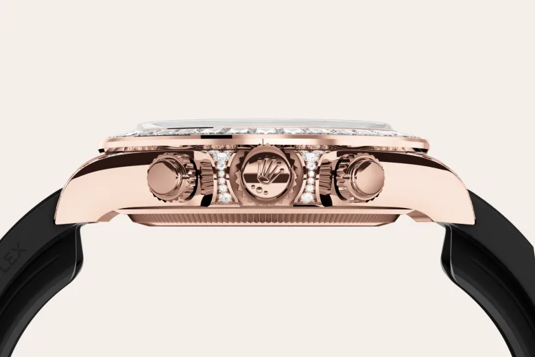 Rolex Cosmograph Daytona in 18 ct Everose gold with lugs set with diamonds, M126535TBR-0002 - Watch Palace