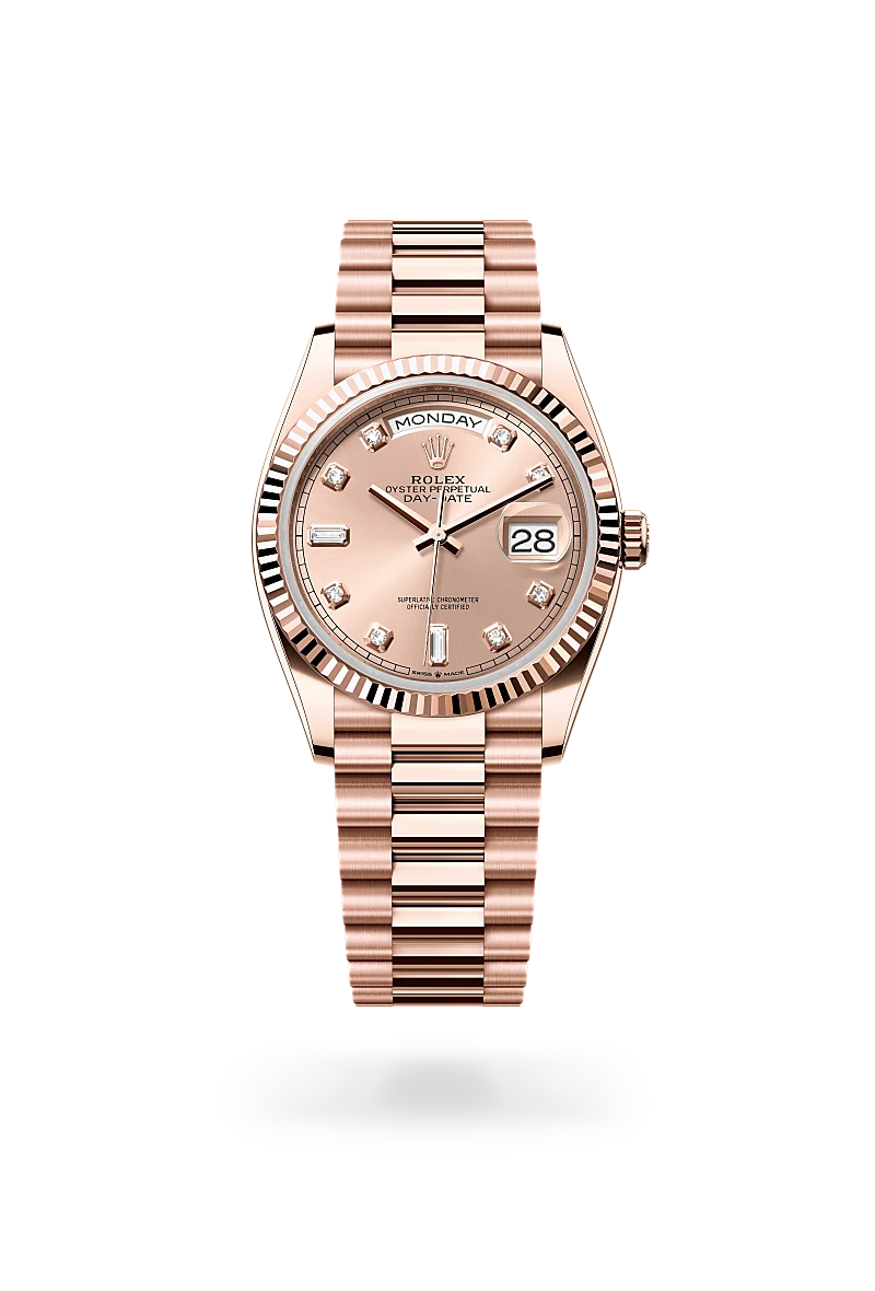 Rolex Day-Date in 18 ct Everose gold, M128235-0009 - Watch Palace