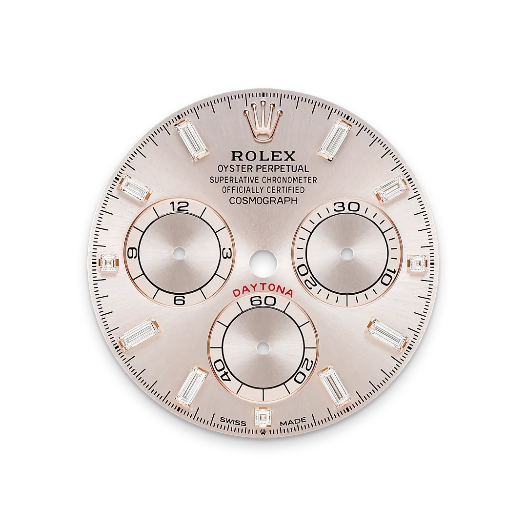 Rolex Cosmograph Daytona in 18 ct Everose gold with lugs set with diamonds, M126595TBR-0001 - Watch Palace