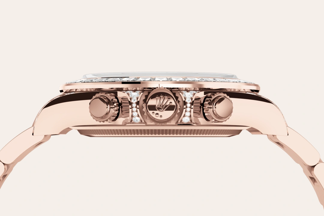 Rolex Cosmograph Daytona in 18 ct Everose gold with lugs set with diamonds, M126595TBR-0001 - Watch Palace