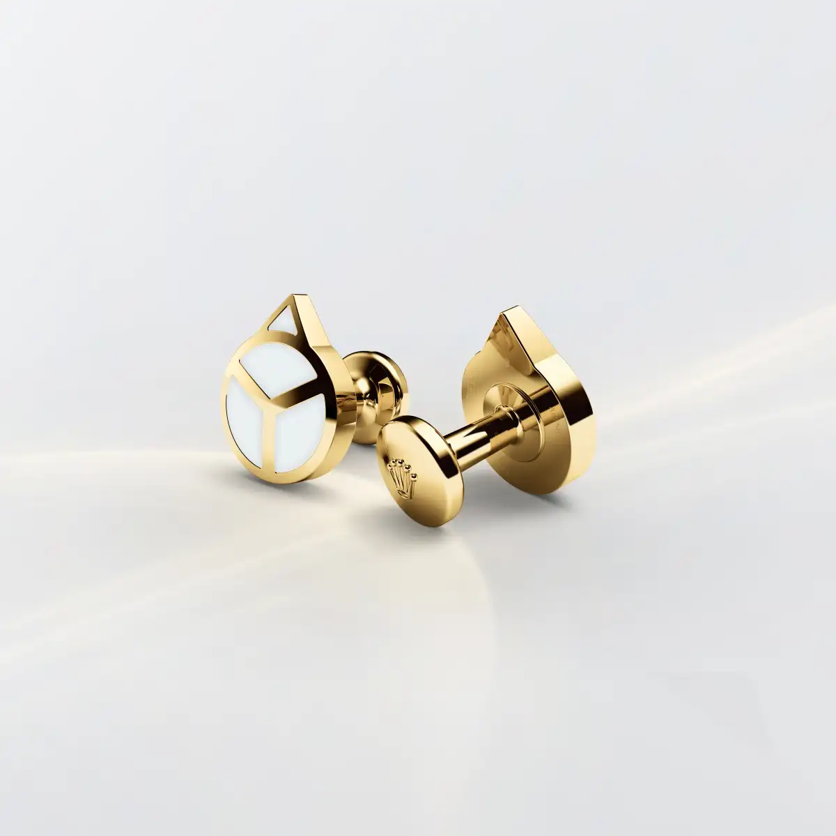 Rolex ‘Hand’ cufflinks in Yellow gold and luminescent material, a1028 at Watch Palace
