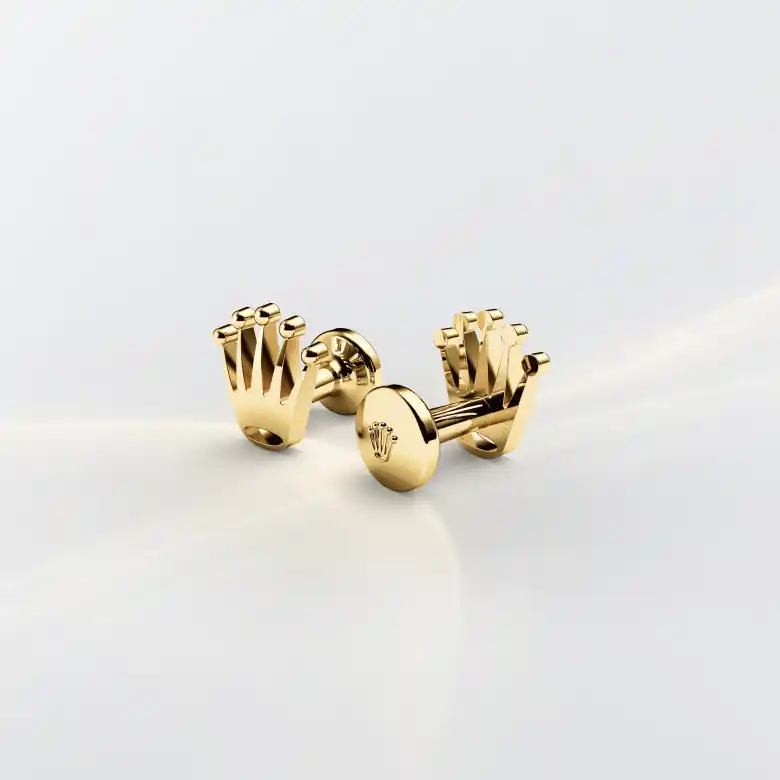 Rolex ‘Crown’ cufflinks in Yellow gold, a1018 at Watch Palace