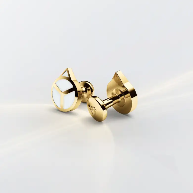 Rolex ‘Hand’ cufflinks in Yellow gold and luminescent material, a1028 at Watch Palace