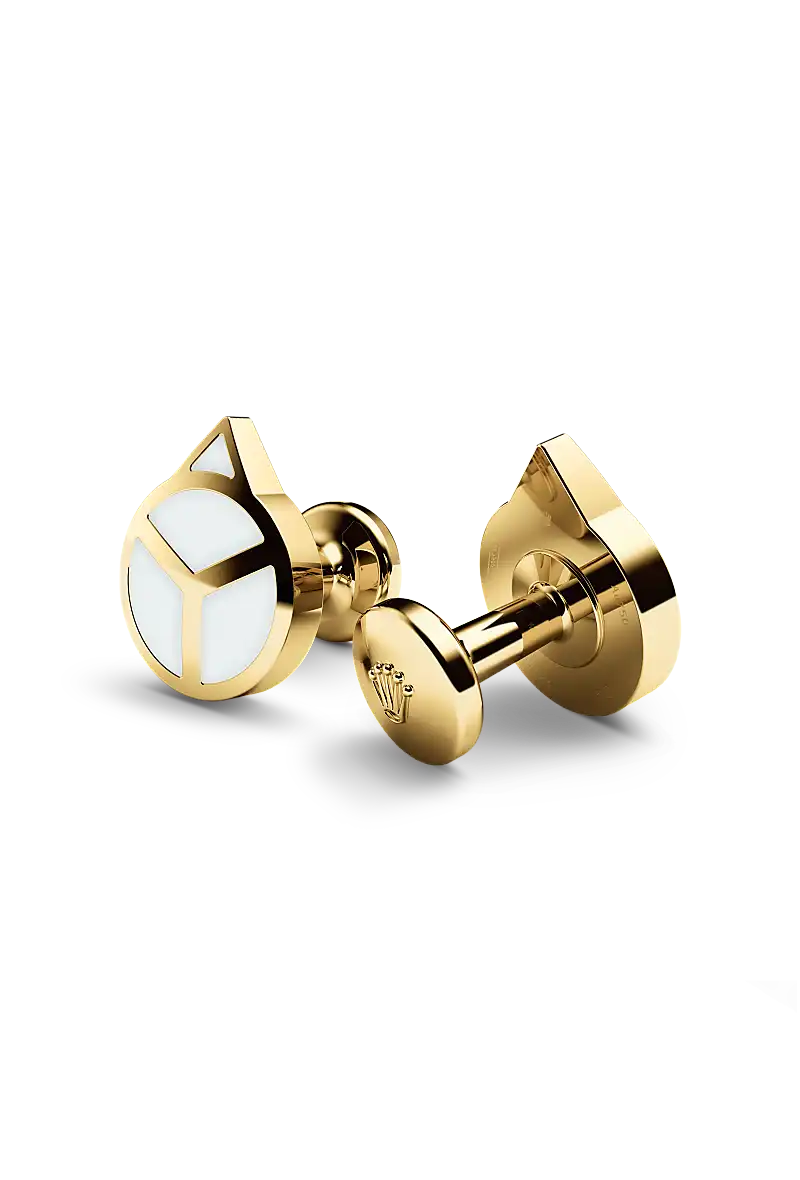 Rolex ‘Hand’ cufflinks in Yellow gold and luminescent material, a1028 at Watch Palace