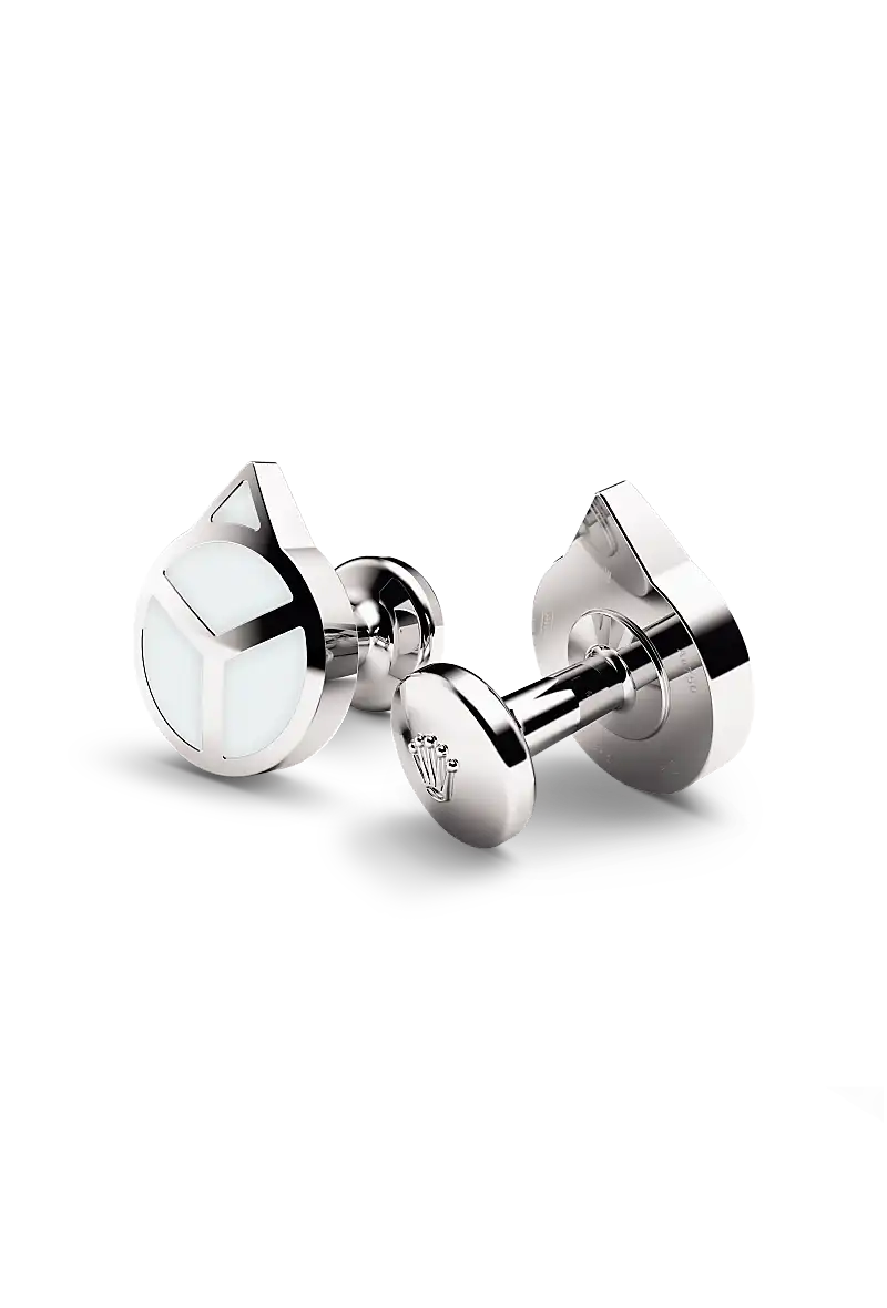 Rolex ‘Hand’ cufflinks in White gold and luminescent material, a1029 at Watch Palace