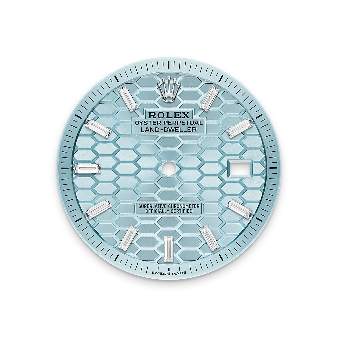 rolex land-dweller in platinum, M127386TBR-0001- watch palace