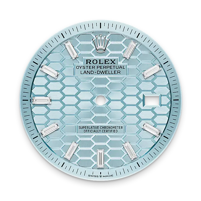 rolex land-dweller in platinum, M127386TBR-0001- watch palace