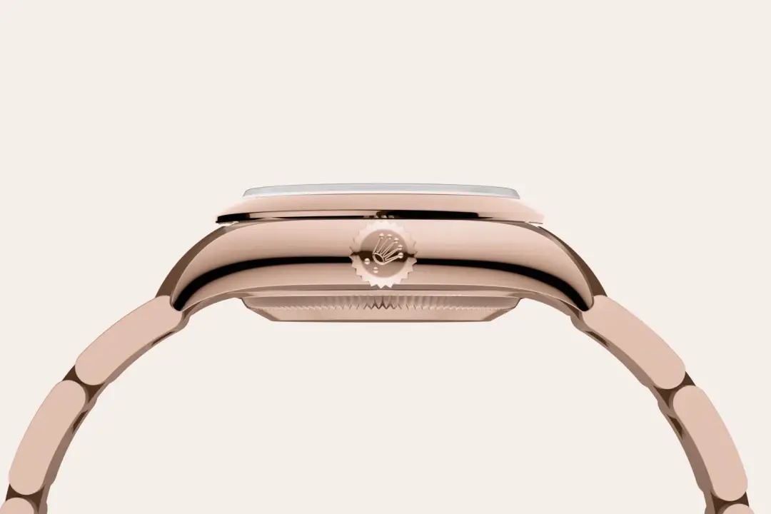 rolex oyster perpetual in 18 ct everose gold, M276205-0001- watch palace