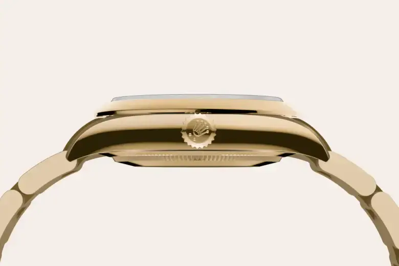 rolex oyster perpetual in 18 ct yellow gold, m124208-0001 - watch palace