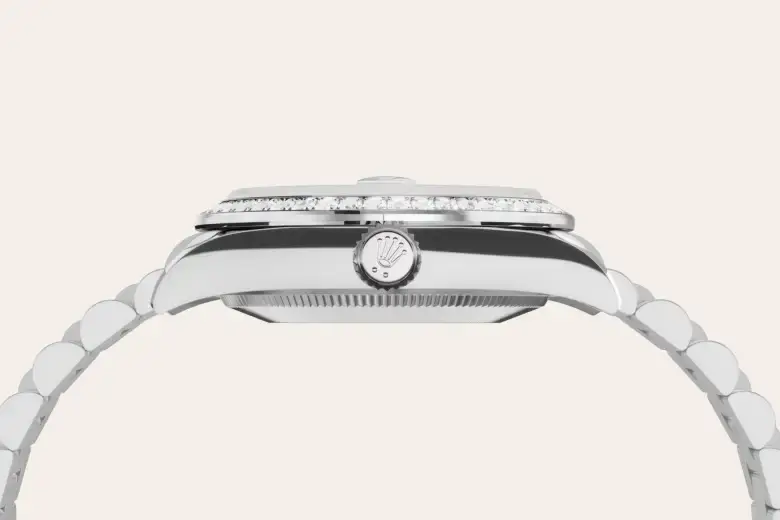 rolex datejust in 18 ct white gold, M278289RBR-0028- watch palace