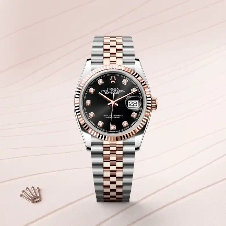 rolex datejust in everose rolesor, M126231-0019- watch palace, First image