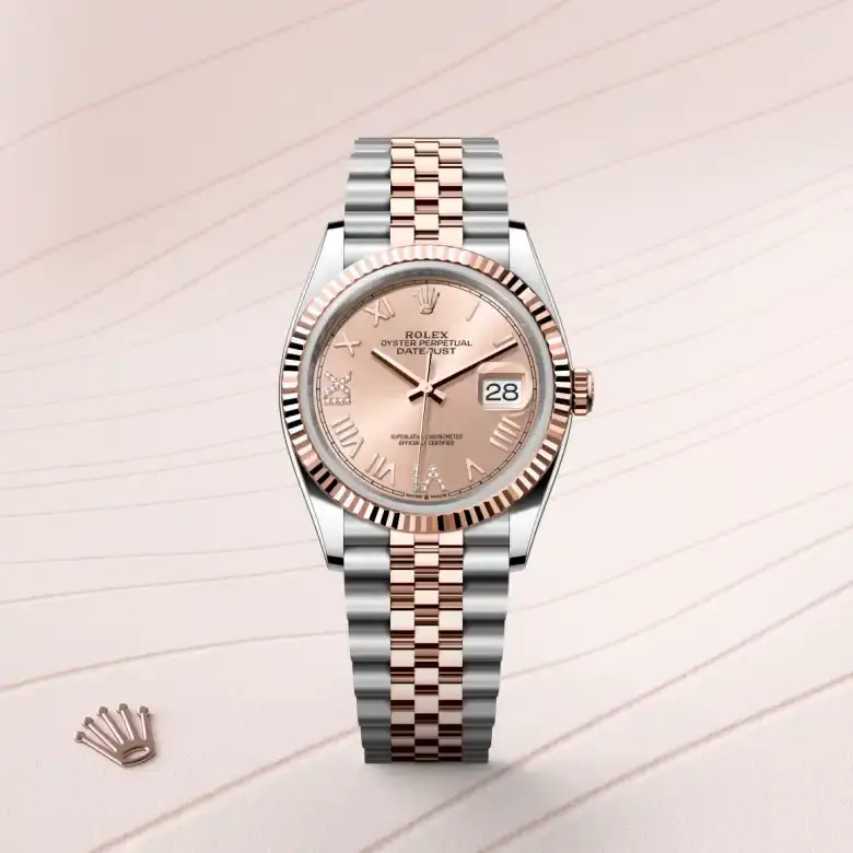 rolex datejust in everose rolesor, M126231-0049- watch palace, First image