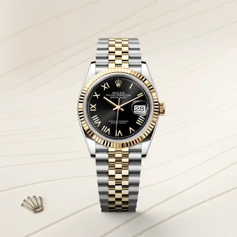 rolex datejust in yellow rolesor, M126233-0055- watch palace, First image