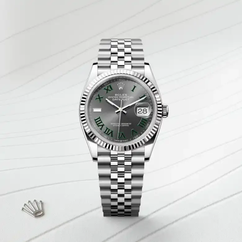 rolex datejust in white rolesor, M126234-0045- watch palace, First image