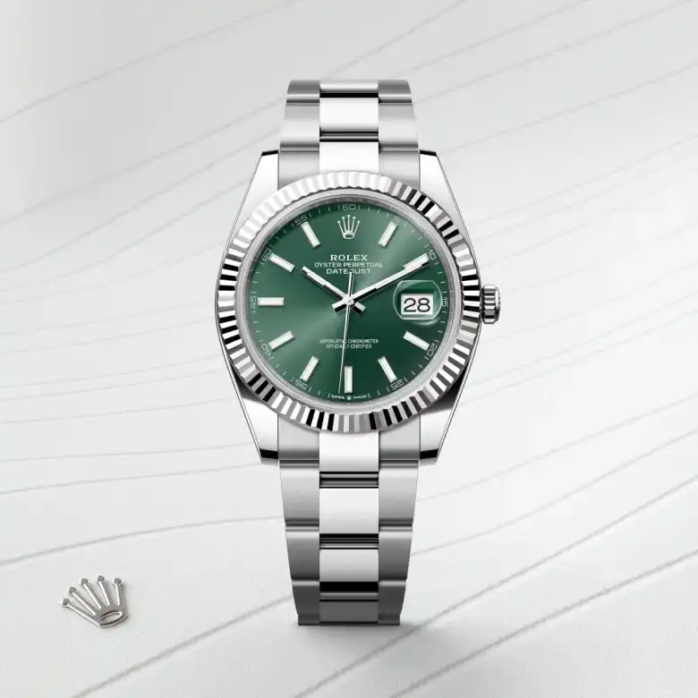 rolex datejust in white rolesor, M126334-0027- watch palace, First image