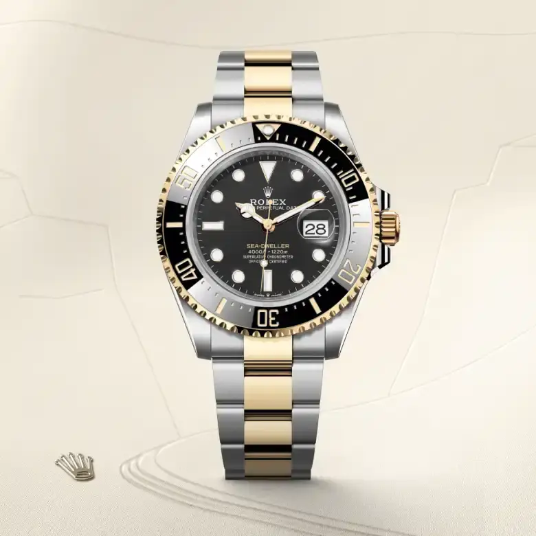 rolex sea-dweller in yellow rolesor, m126603-0001 - watch palace, First image
