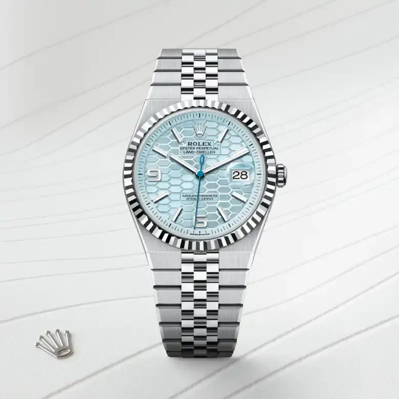 rolex land-dweller in platinum, m127336-0001 - watch palace, First image