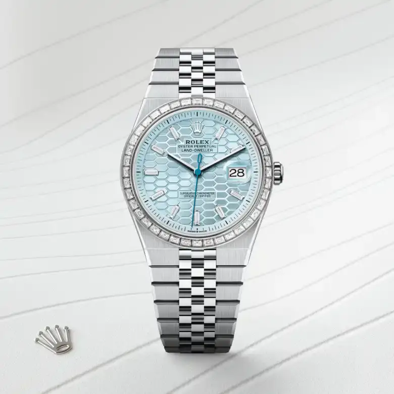rolex land-dweller in platinum, M127386TBR-0001- watch palace, First image