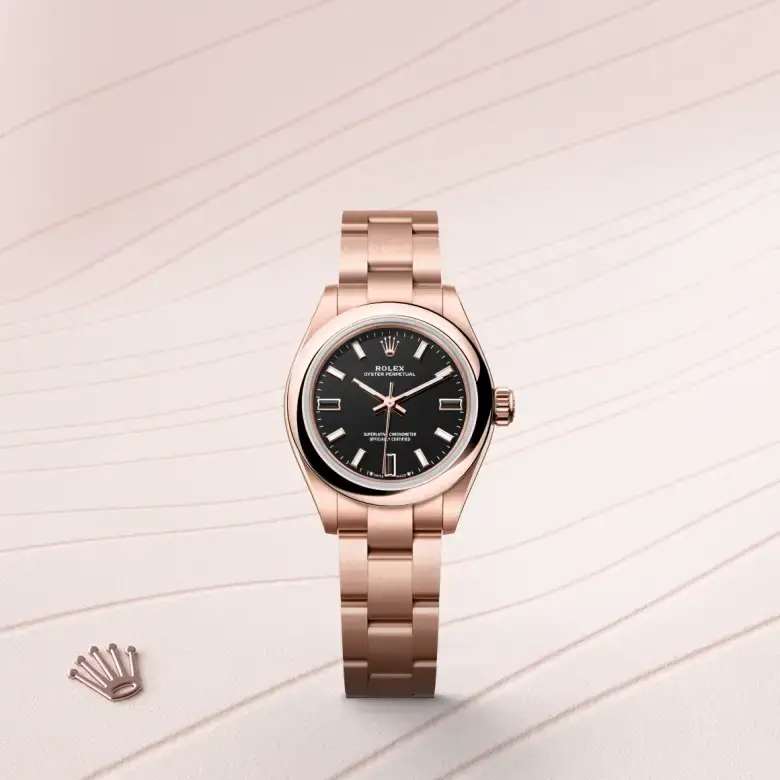 rolex oyster perpetual in 18 ct everose gold, M276205-0001- watch palace, First image