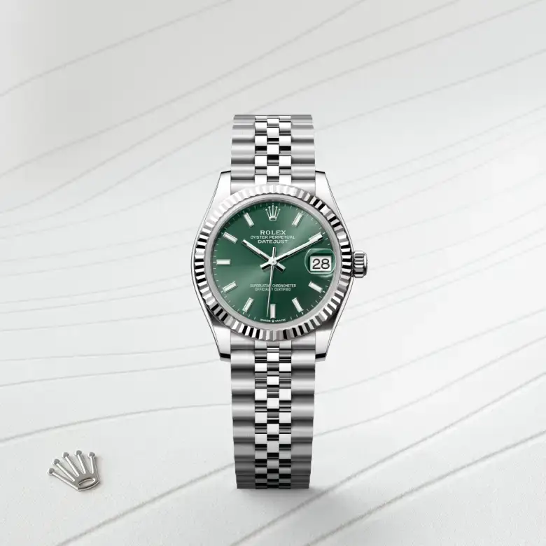 rolex datejust in white rolesor, m278274-0018 - watch palace, First image