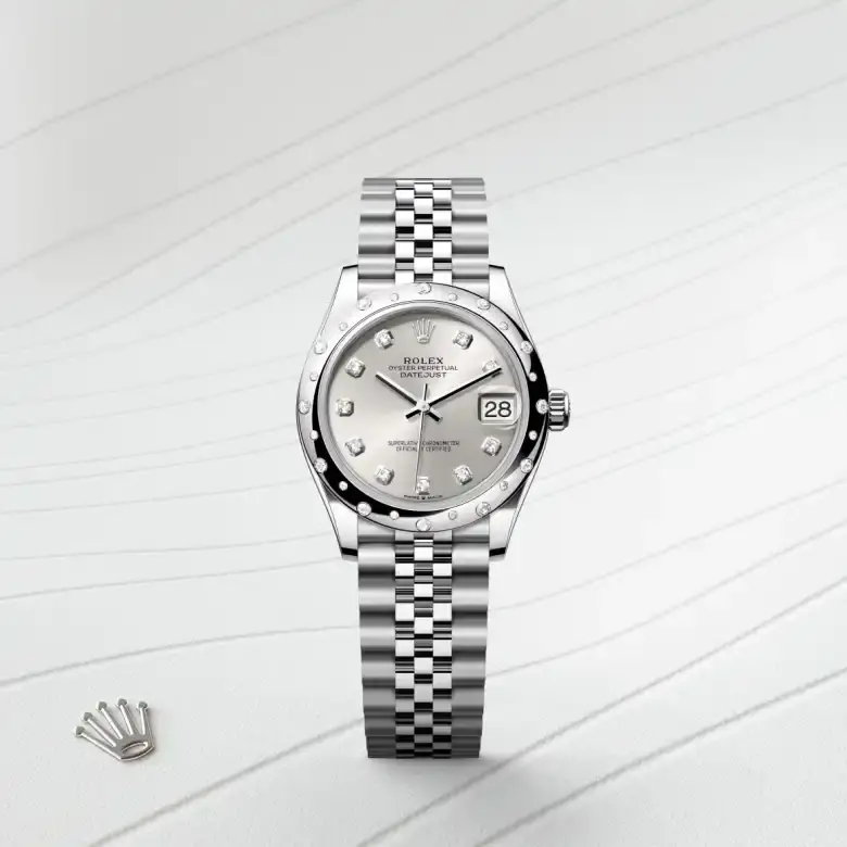rolex datejust in white rolesor, M278344RBR-0032- watch palace, First image