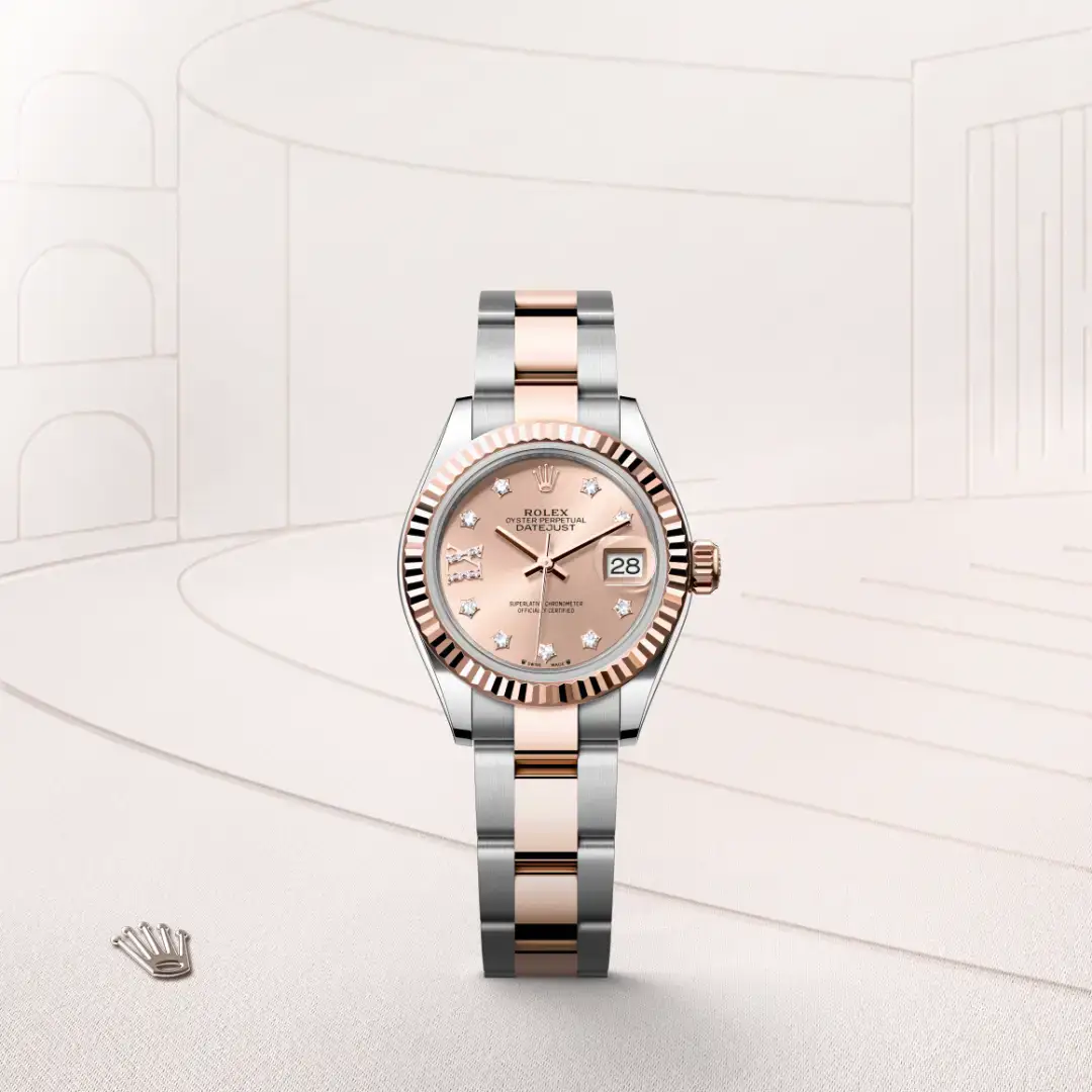 rolex lady-datejust in everose rolesor, m279171-0028 - watch palace, First image