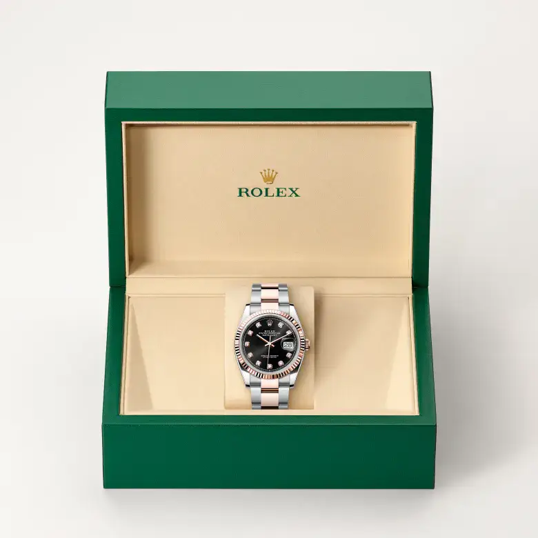 rolex datejust in everose rolesor, m126231-0020 - watch palace, Second image