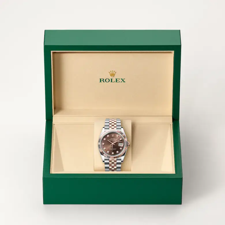 rolex datejust in everose rolesor, m126231-0053 - watch palace, Second image