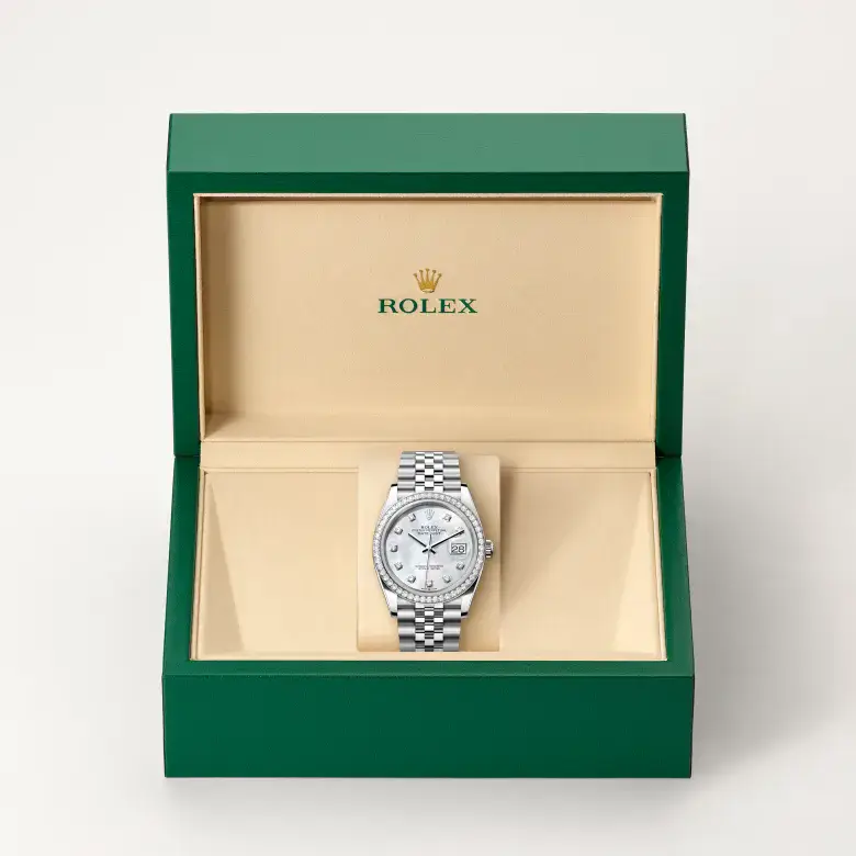 rolex datejust in white rolesor, m126284rbr-0011 - watch palace, Second image