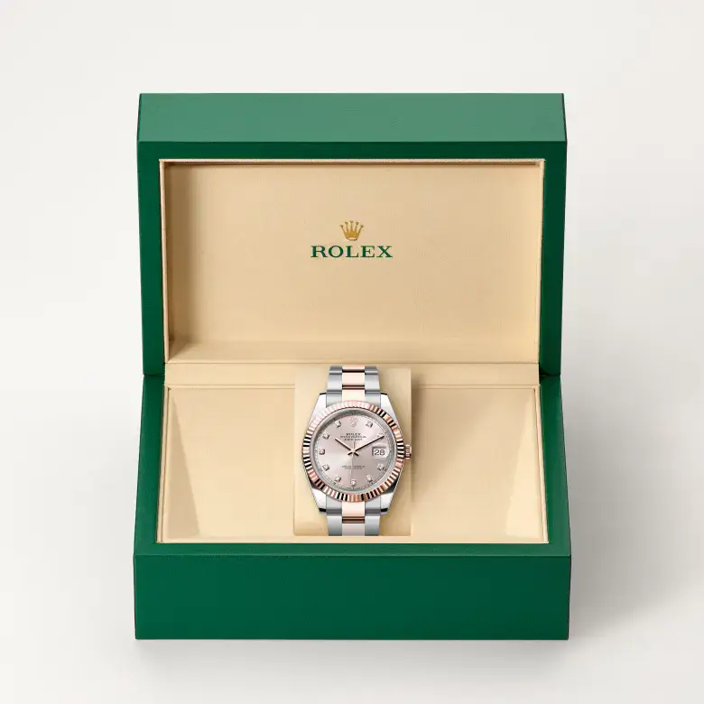 rolex datejust in everose rolesor, m126331-0007 - watch palace, Second image