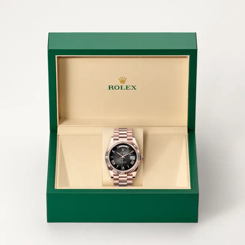 rolex day-date in 18 ct everose gold, m228235-0055 - watch palace, Second image