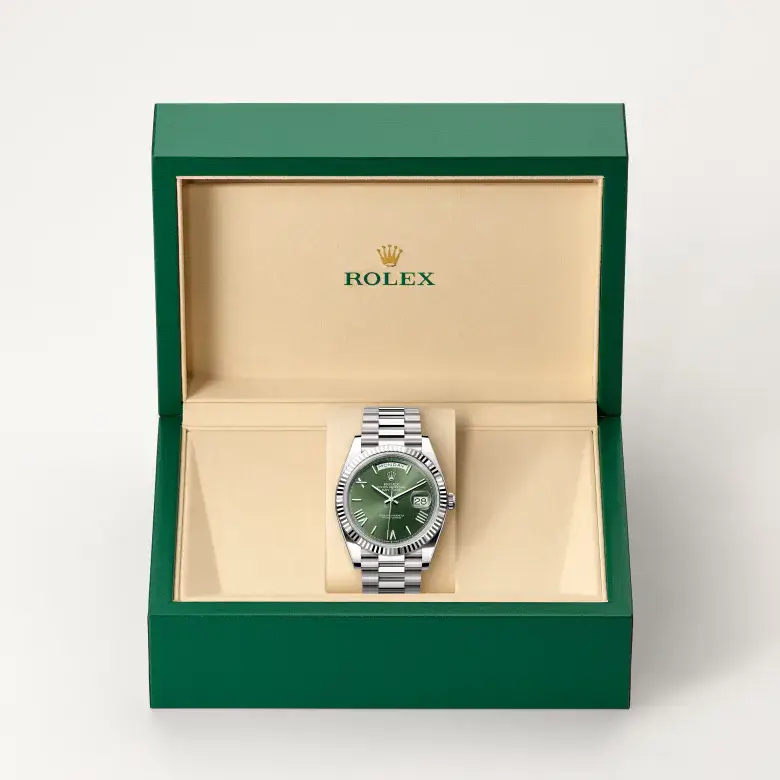 rolex day-date in 18 ct white gold, m228239-0033 - watch palace, Second image