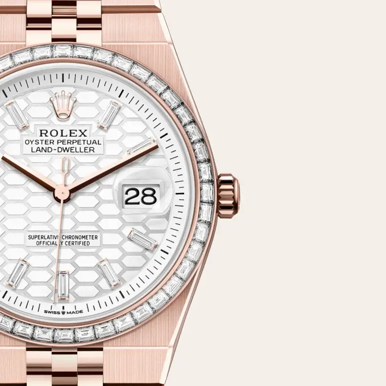rolex land-dweller in 18 ct everose gold, m127285tbr-0002 - watch palace, Third image