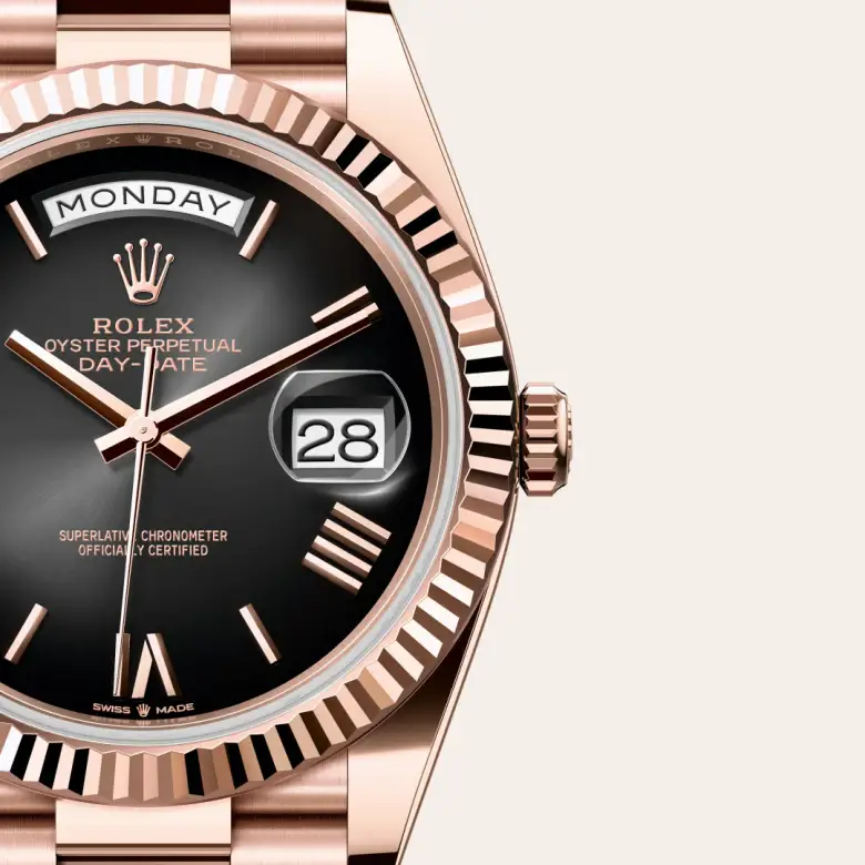 rolex day-date in 18 ct everose gold, m228235-0055 - watch palace, Third image