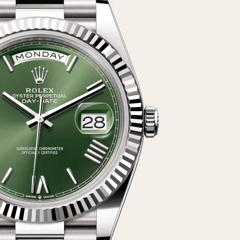 rolex day-date in 18 ct white gold, m228239-0033 - watch palace, Third image