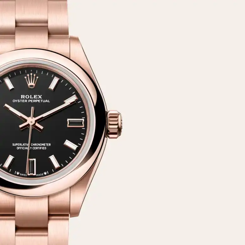 rolex oyster perpetual in 18 ct everose gold, M276205-0001- watch palace, Third image
