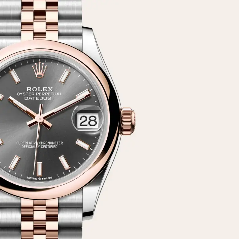 rolex datejust in everose rolesor, m278241-0018 - watch palace, Third image