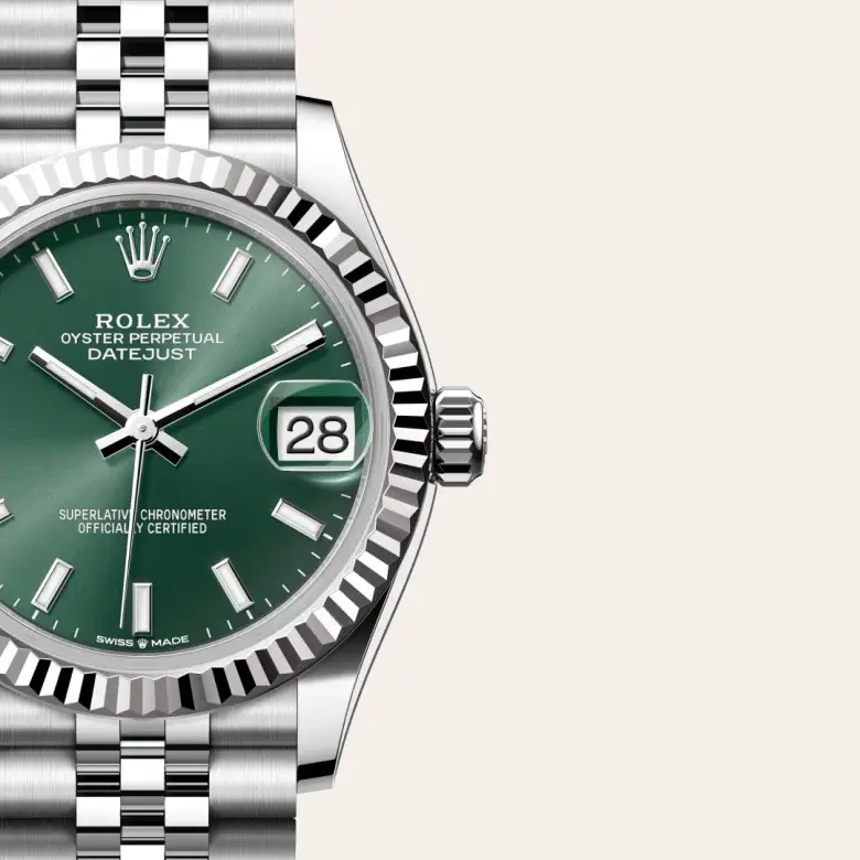 rolex datejust in white rolesor, m278274-0018 - watch palace, Third image