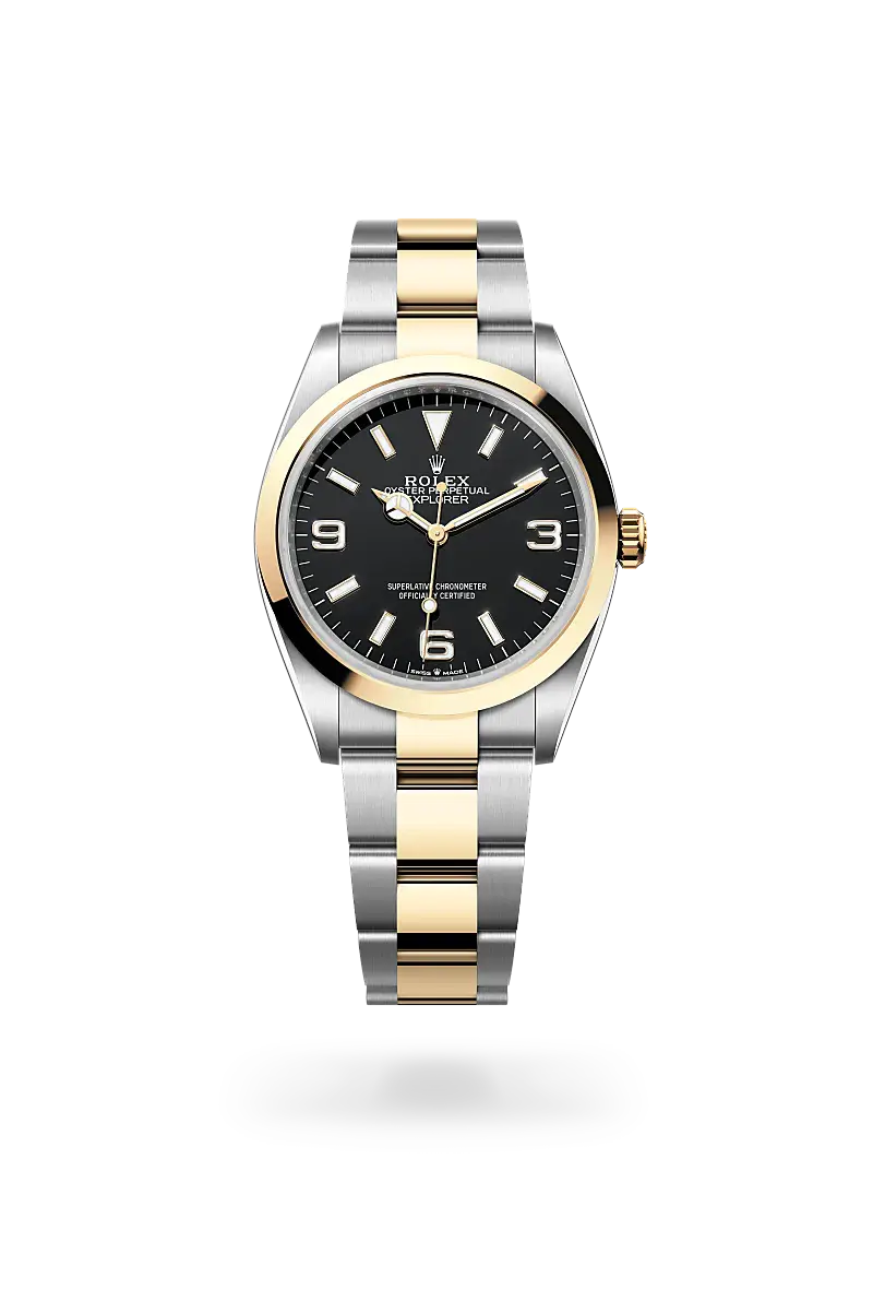 Rolex Explorer 36 in Oyster, 36 mm, Oystersteel and yellow gold, M124273-0001 - Watch Palace