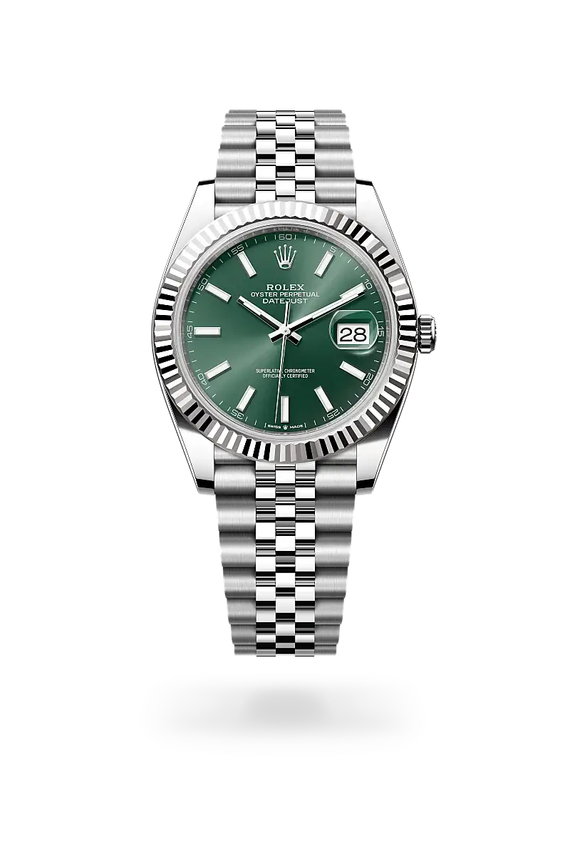 Rolex Datejust 41 in Oyster, 41 mm, Oystersteel and white gold, M126334-0028 - Watch Palace
