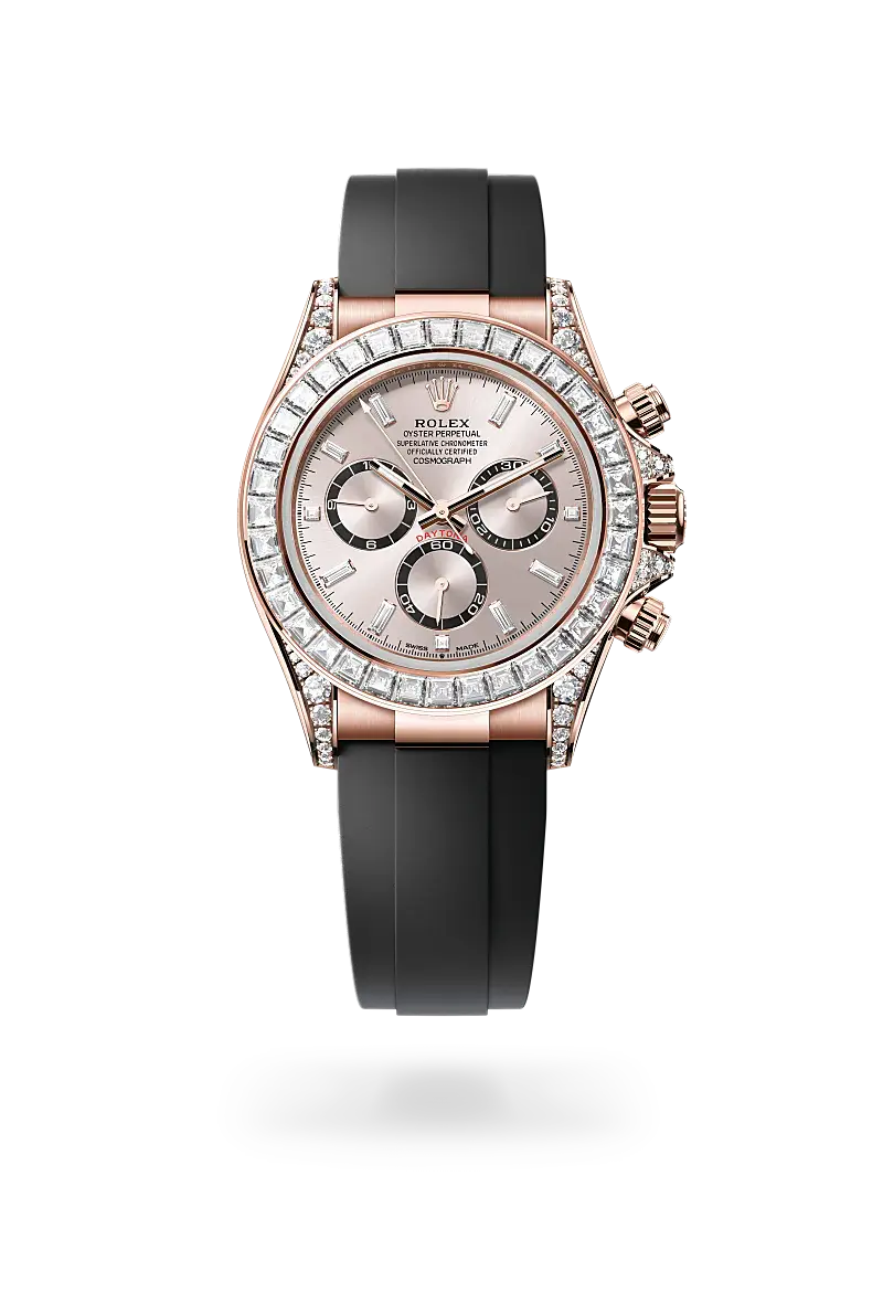 Rolex Cosmograph Daytona in Oyster, 40 mm, Everose gold and diamonds, M126535TBR-0002 - Watch Palace