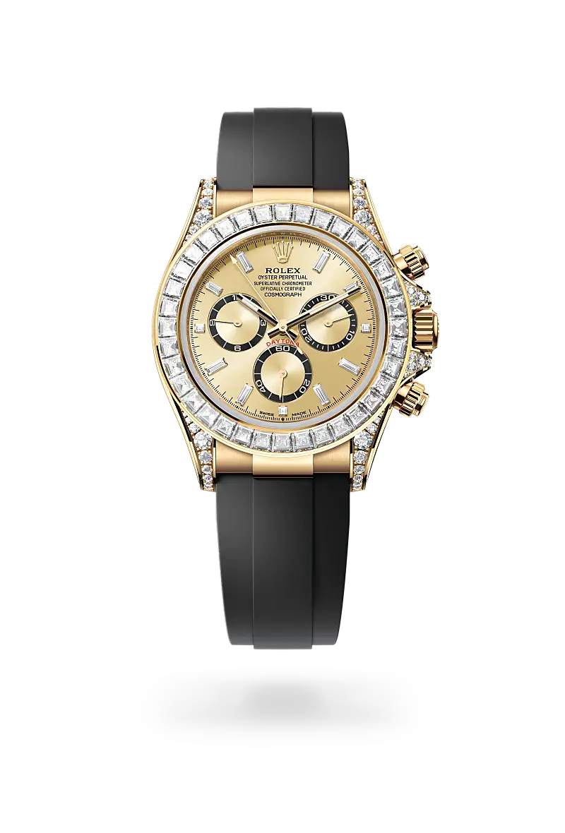 Rolex Cosmograph Daytona in Oyster, 40 mm, yellow gold and diamonds, M126538TBR-0004 - Watch Palace