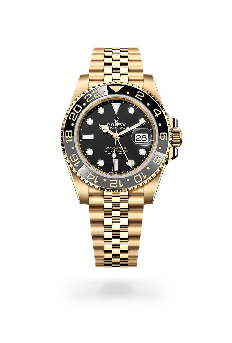 Rolex GMT-Master II in Oyster, 40 mm, yellow gold, M126718GRNR-0001 - Watch Palace