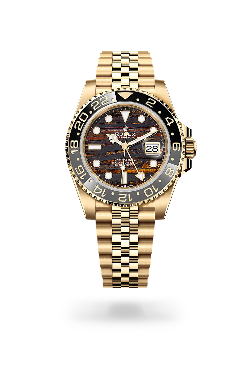 Rolex GMT-Master II in Oyster, 40 mm, yellow gold, M126718GRNR-0002 - Watch Palace