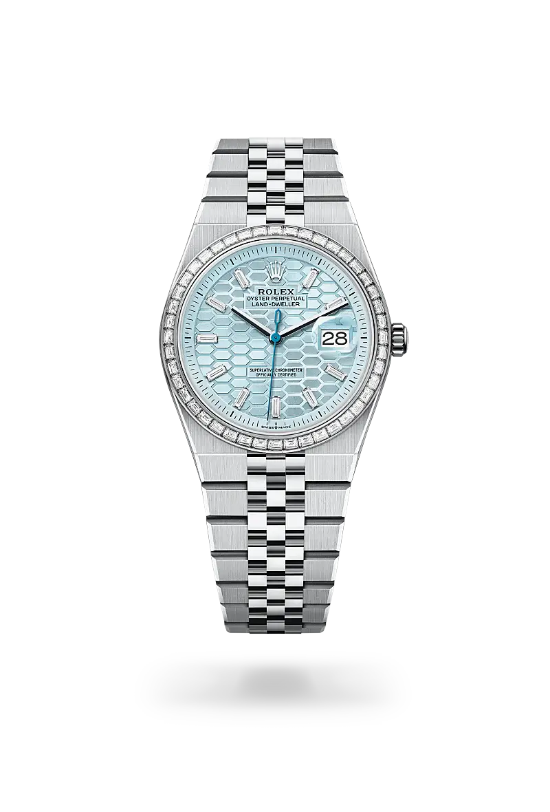 Rolex Land-Dweller 36 in Oyster, 36 mm, platinum and diamonds, M127286TBR-0001 - Watch Palace