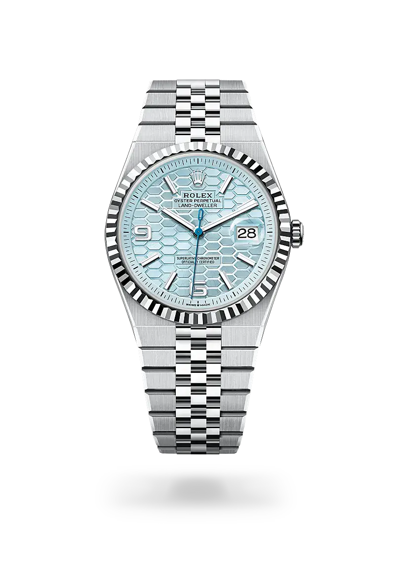 Rolex Land-Dweller 40 in Oyster, 40 mm, platinum, M127336-0001 - Watch Palace