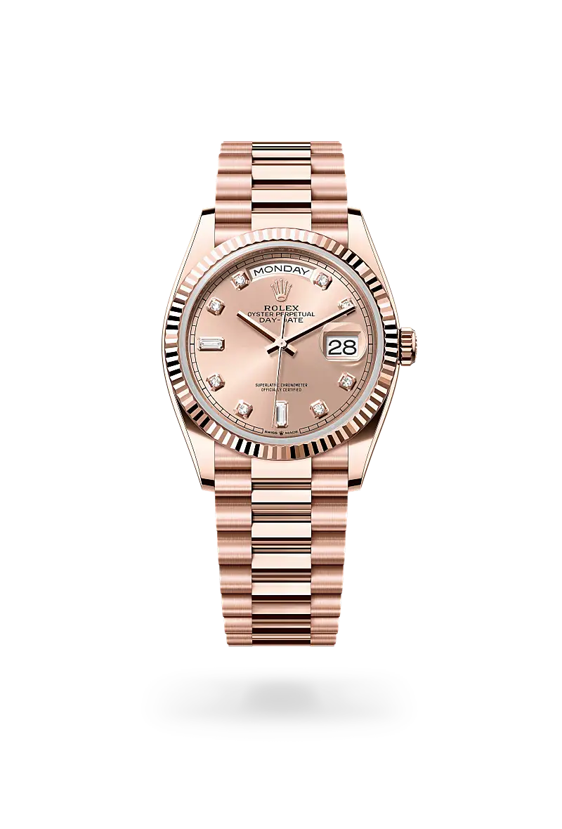 Rolex Day-Date 36 in Oyster, 36 mm, Everose gold, M128235-0009 - Watch Palace