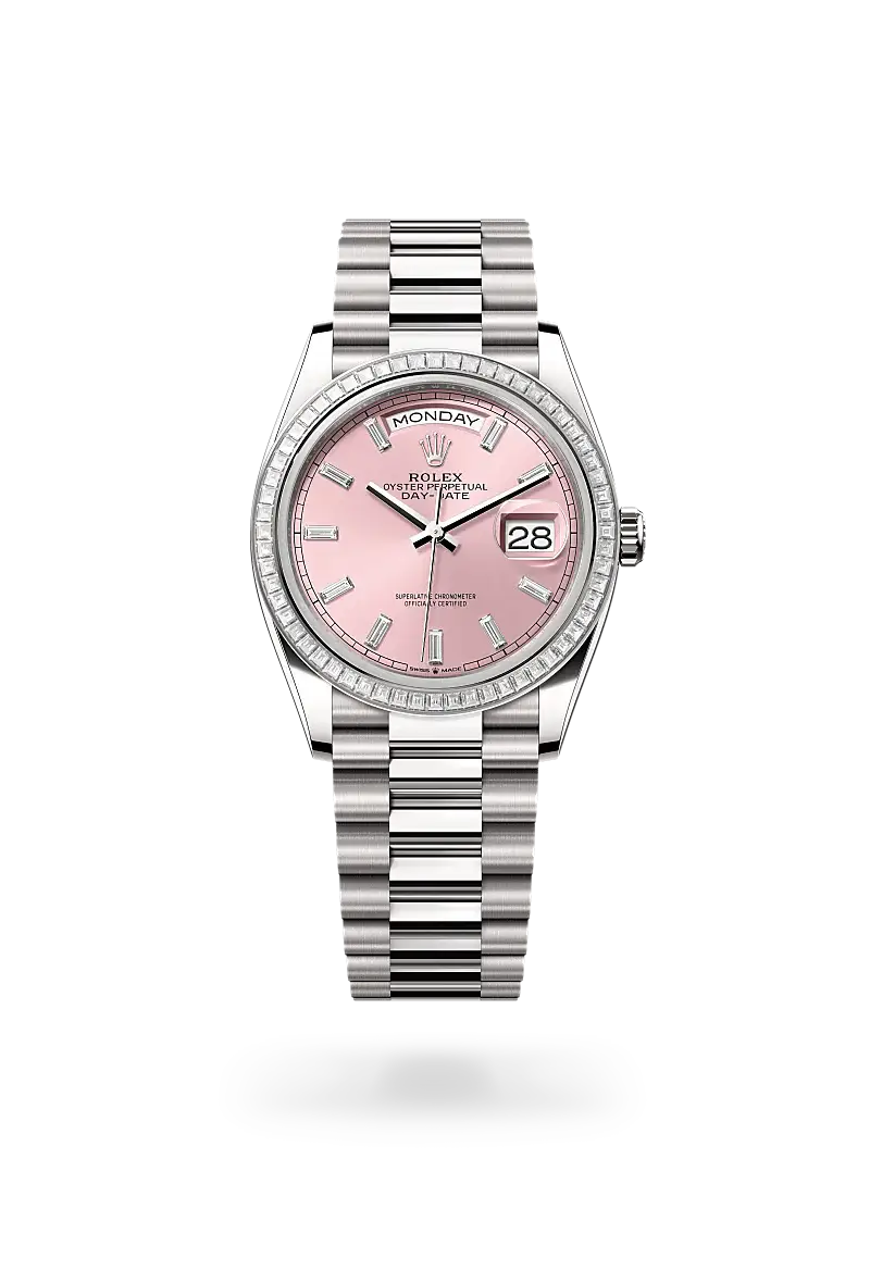 Rolex Day-Date 36 in Oyster, 36 mm, white gold and diamonds, M128399TBR-0029 - Watch Palace