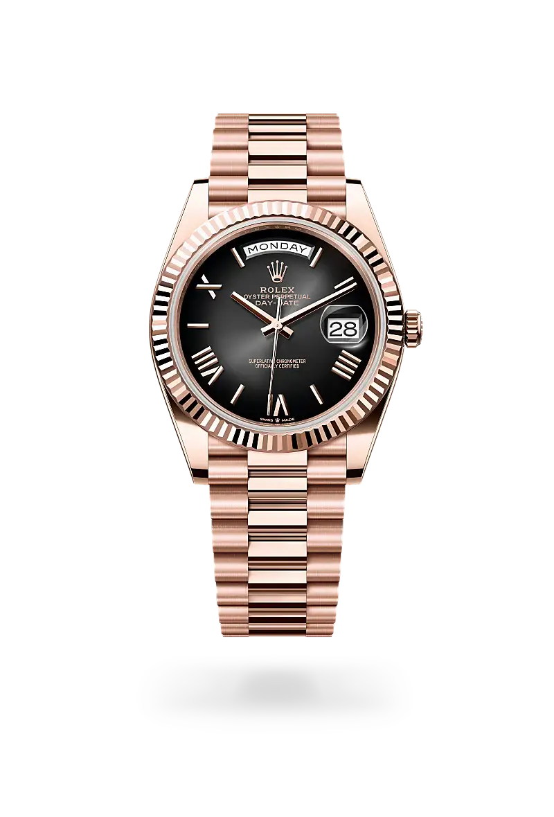 Rolex Day-Date 40 in Oyster, 40 mm, Everose gold, M228235-0055 - Watch Palace