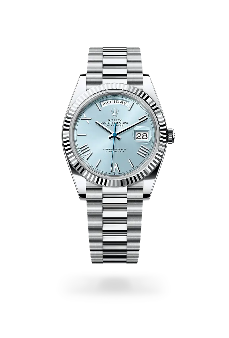 Rolex Day-Date 40 in Oyster, 40 mm, platinum, M228236-0012 - Watch Palace